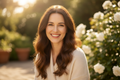 smile woman with long hair